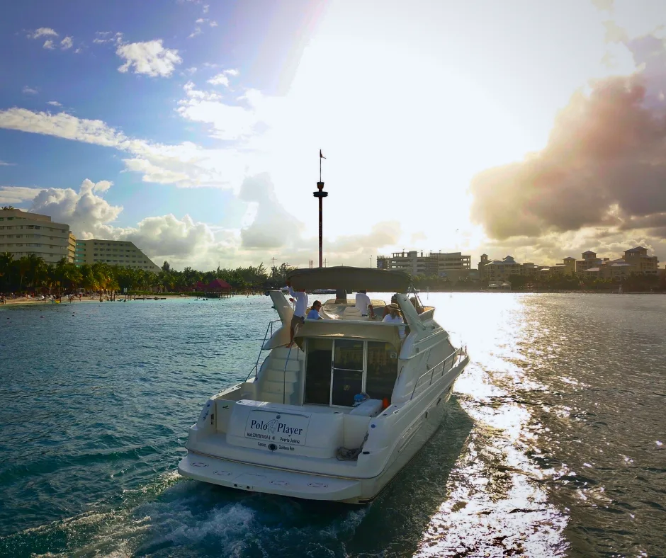 Boat at the marina in Cancun